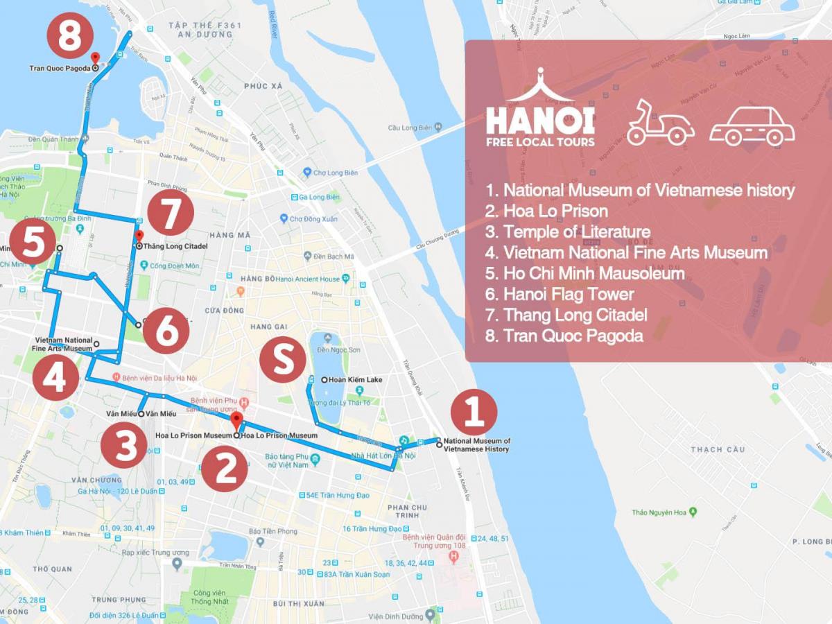 hanoi frëngjisht tremujorin turne në këmbë hartë