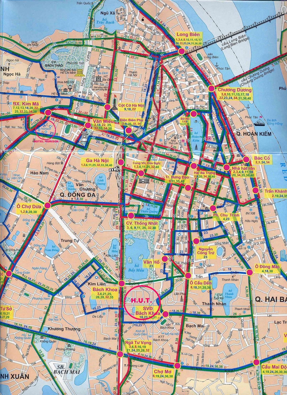 Harta e hanoi autobus 17 rrugë