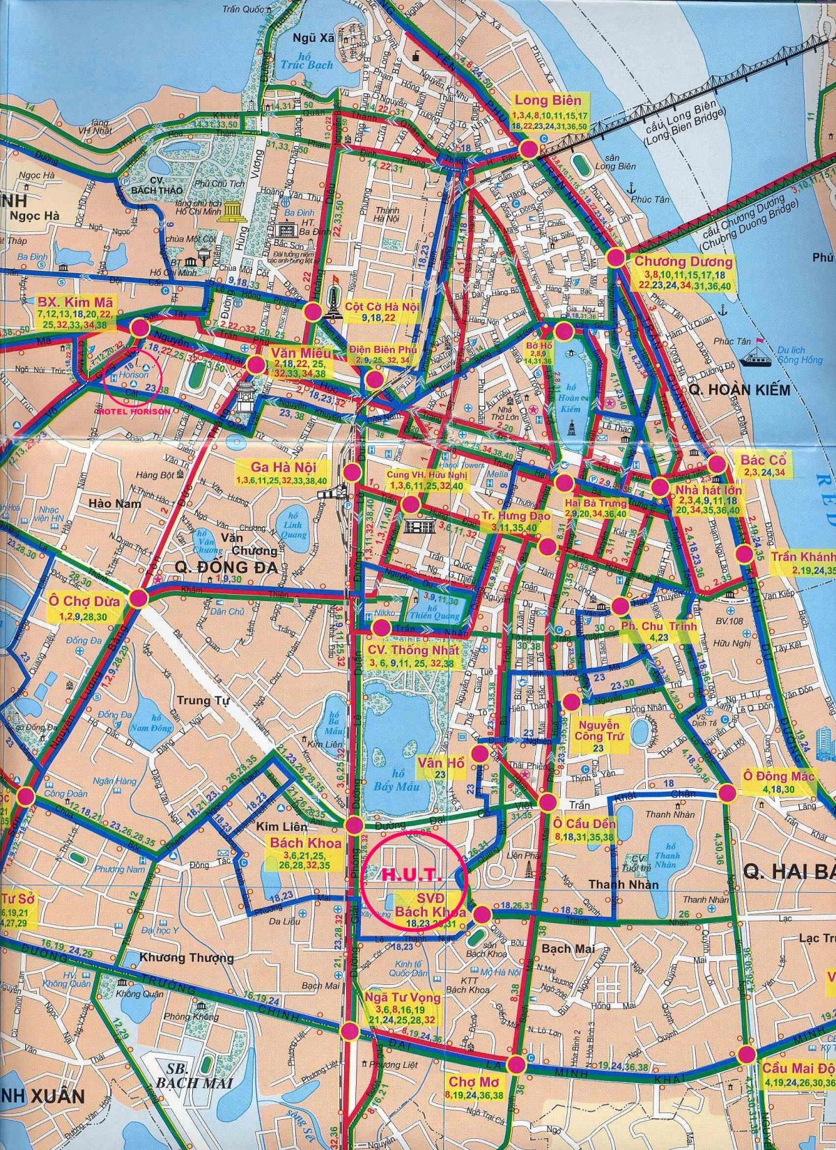Harta e hanoi autobus 17 rrugë