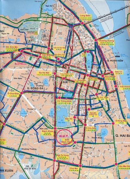 hanoi autobusëve në rrugë hartë