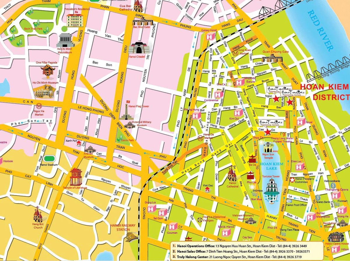 hanoi hartën e turizmit