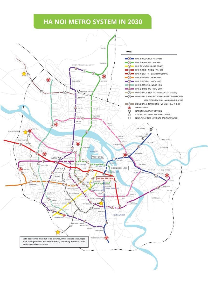 Harta e hanoi metro