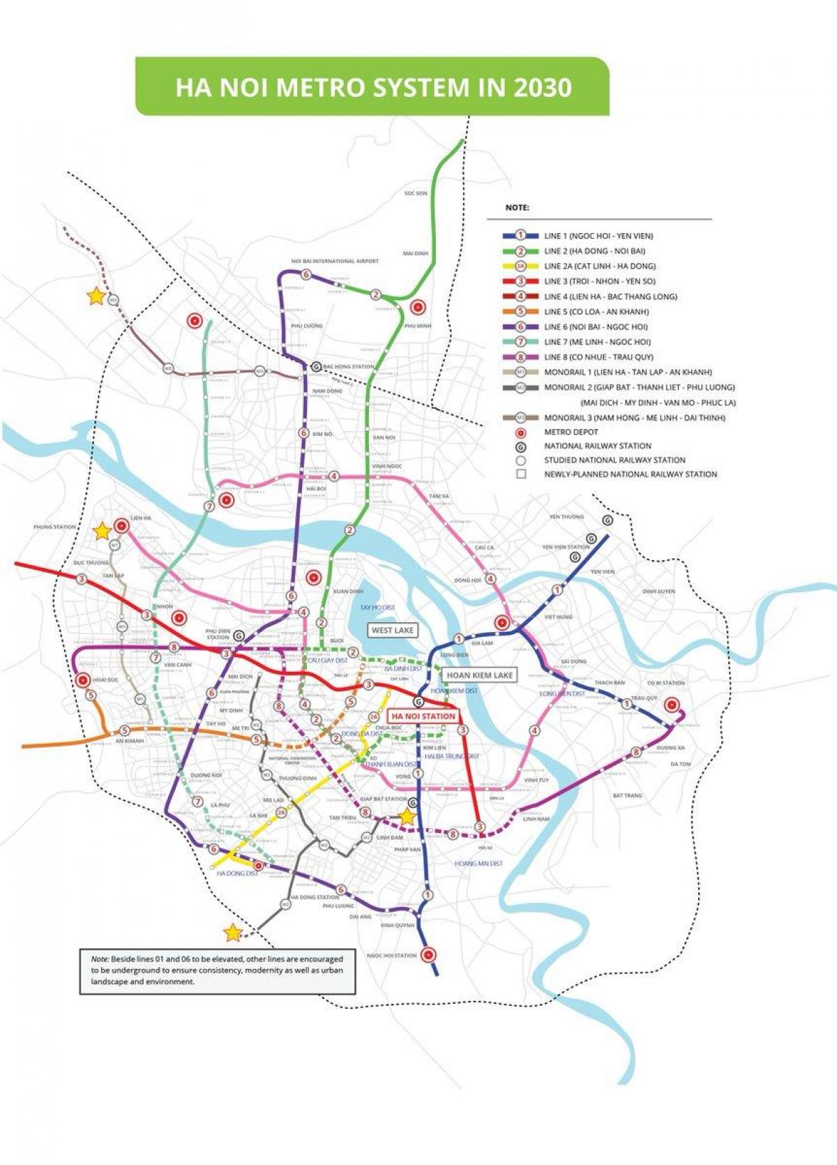 Harta e hanoi metro