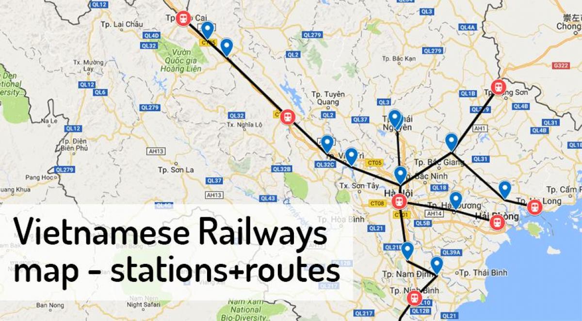 Harta e hanoi stacioni i trenit 
