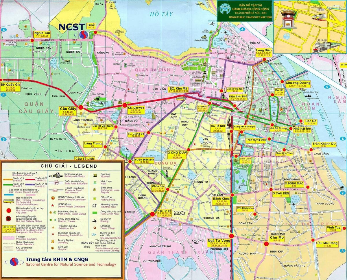 Harta e hanoi të transportit publik