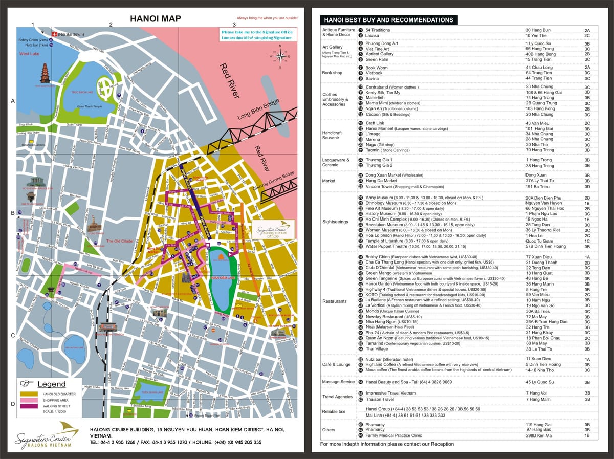 hanoi vjetër tremujorin turne në këmbë hartë