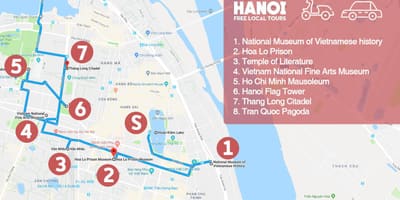 Hanoi frëngjisht tremujorin turne në këmbë hartë