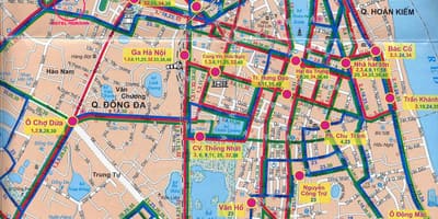 Harta e hanoi autobus 17 rrugë